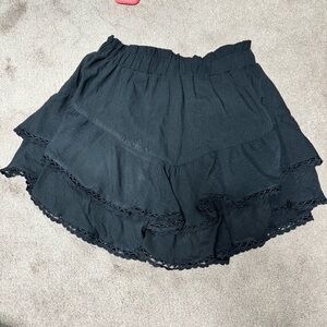 Women's Black Ruffled Shorts